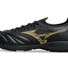 Chuteira Society Mizuno Morelia Neo Sala TF Preta e Dourada "Aurum Pack"