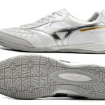 Chuteira Futsal Mizuno Morelia Sala IC Branca e Prata "Beta Shining"