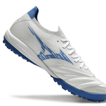 Chuteira Society Mizuno Morelia Neo Sala TF Branca e Azul "Mugen Pack"