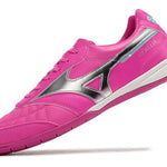 Chuteira Futsal Mizuno Morelia Sala IC Rosa e Prata