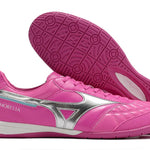 Chuteira Futsal Mizuno Morelia Sala IC Rosa e Prata