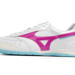 Chuteira Futsal Mizuno Morelia Sala IC Branca, Rosa e Azul