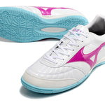 Chuteira Futsal Mizuno Morelia Sala IC Branca, Rosa e Azul