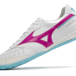 Chuteira Futsal Mizuno Morelia Sala IC Branca, Rosa e Azul