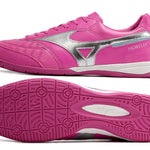 Chuteira Futsal Mizuno Morelia Sala IC Rosa e Prata
