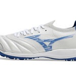 Chuteira Society Mizuno Morelia Neo Sala TF Branca e Azul "Mugen Pack"